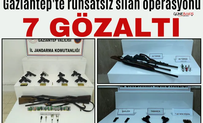 Gaziantep'te ruhsatsız silah operasyonu: 7 gözaltı