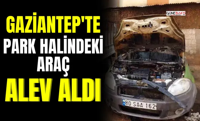 Gaziantep'te park halindeki araç alev aldı 
