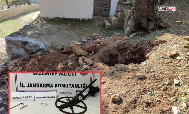 Gaziantep'te kaçak kazı yapan 5 şüpheli yakalandı