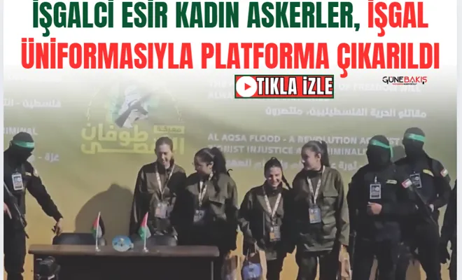 İşgalci esir kadın askerler, işgal üniformasıyla platforma çıkarıldı