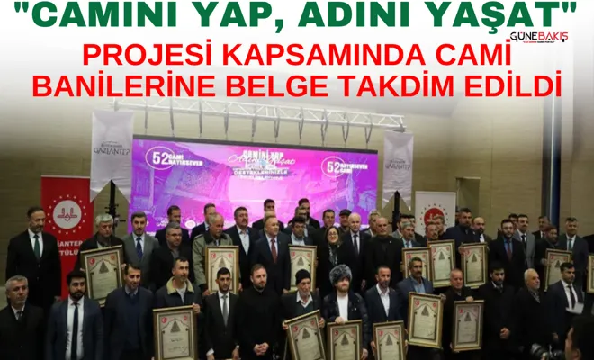 "Camini Yap, Adını Yaşat" projesi kapsamında cami banilerine belge takdim edildi