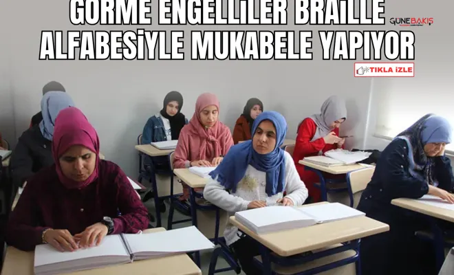 Görme engelliler Braille alfabesiyle mukabele yapıyor