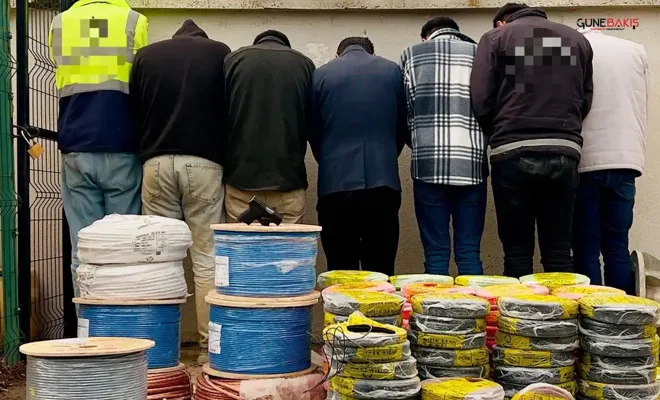 Gaziantep'te elektrik kablosu çalan 6 kişi tutuklandı