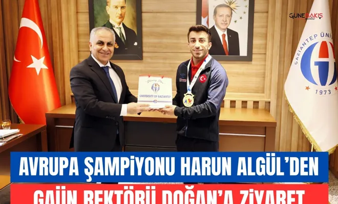 Avrupa Şampiyonu Harun Algül’den GAÜN Rektörü Doğan’a ziyaret