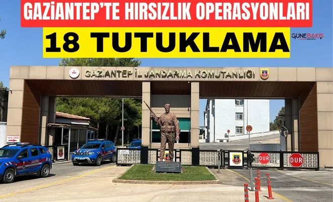Gaziantep’te hırsızlık operasyonları: 18 tutuklama