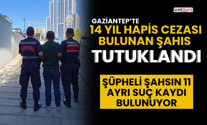 Gaziantep’te 14 yıl hapis cezası bulunan şahıs tutuklandı