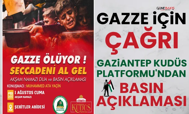 Gazze için çağrı: Gaziantep Kudüs Platformu'ndan basın açıklaması