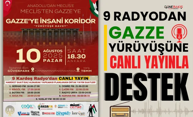 9 radyodan Gazze yürüyüşüne canlı yayınla destek