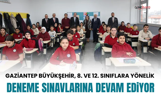 Gaziantep Büyükşehir, 8. ve 12. sınıflara yönelik deneme sınavlarına devam ediyor
