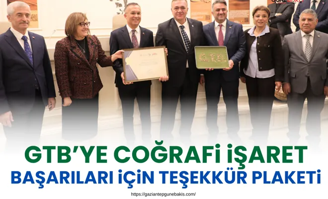 GTB’ye Coğrafi İşaret başarıları için teşekkür plaketi