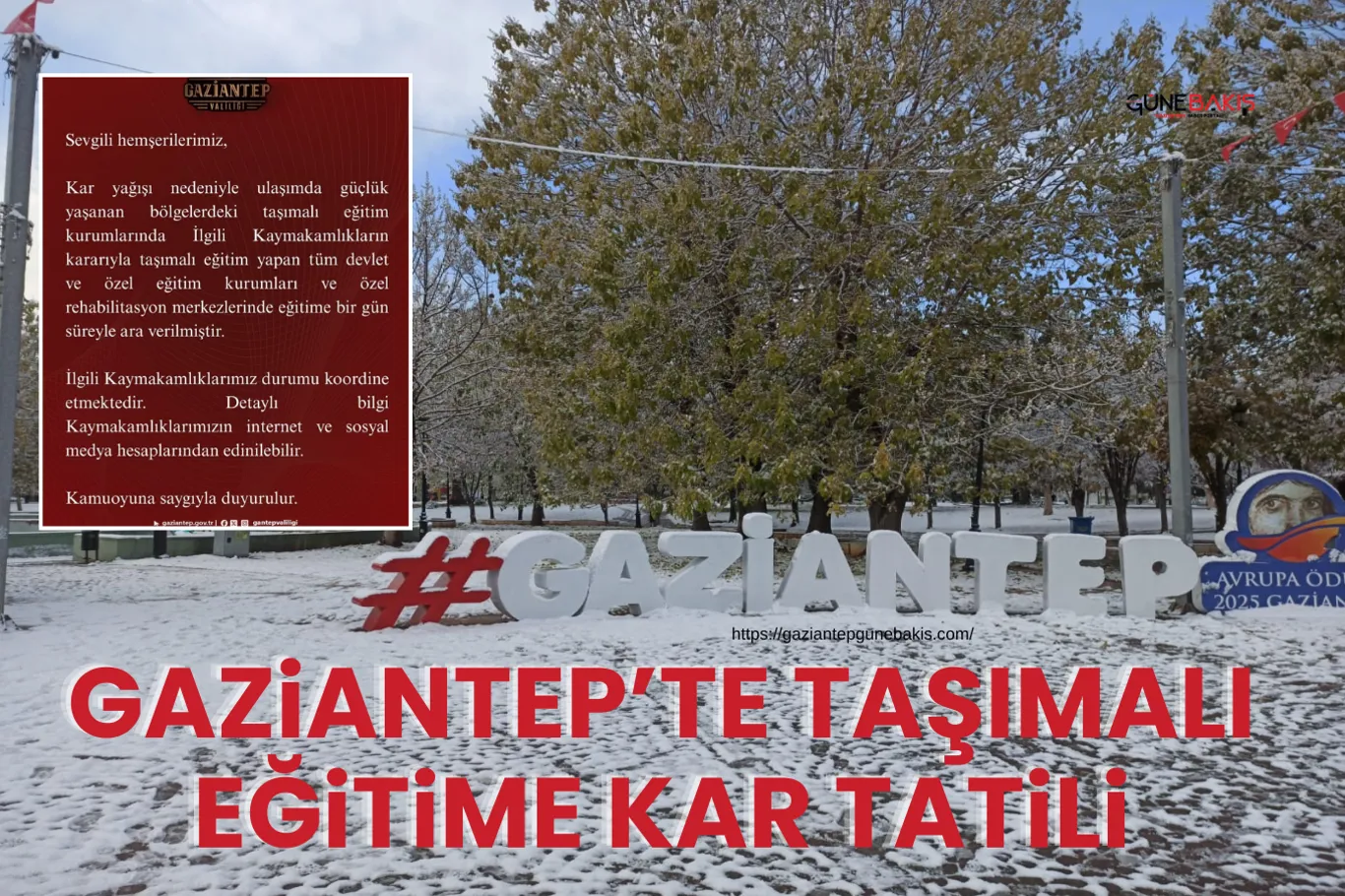 Gaziantep beyaza büründü