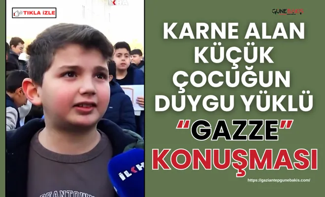 Karne alan küçük çocuğun duygu yüklü Gazze konuşması