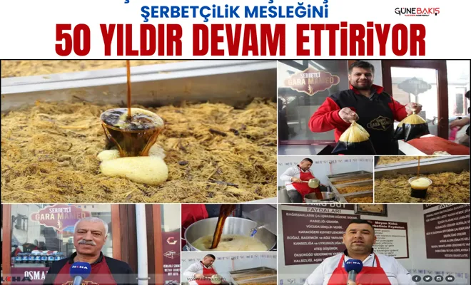 Harçlık kazanmak için başladığı şerbetçilik mesleğini 50 yıldır devam ettiriyor