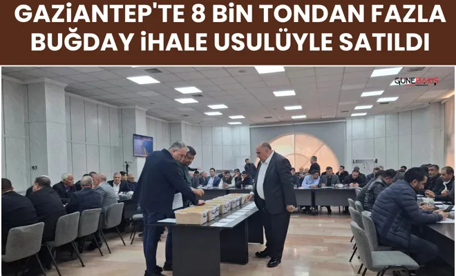 Gaziantep'te 8 bin tondan fazla buğday ihale usulüyle satıldı