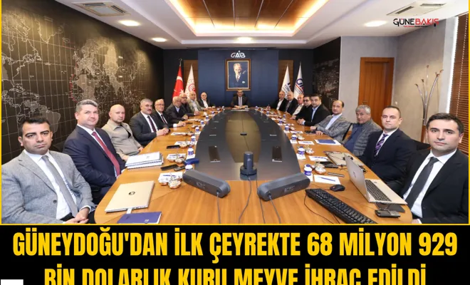 Güneydoğu'dan ilk çeyrekte 68 milyon 929 bin dolarlık kuru meyve ihraç edildi