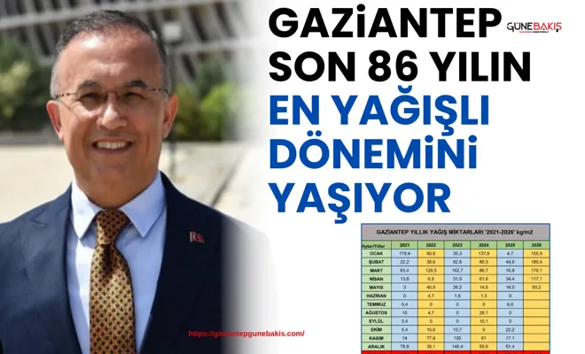 Gaziantep son 86 yılın en yağışlı dönemini yaşıyor
