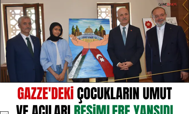 Gazze'deki çocukların umut ve acıları resimlere yansıdı