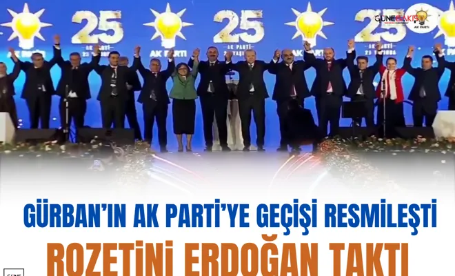 Gürban’ın AK Parti’ye geçişi resmileşti: Rozetini Erdoğan taktı