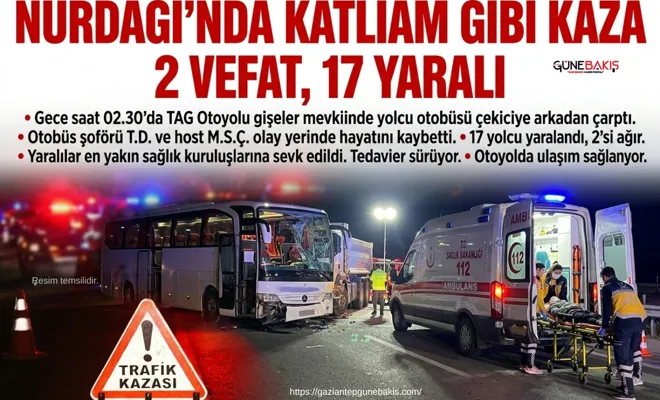 Gaziantep'te katliam gibi kaza: 2 vefat, yaralı