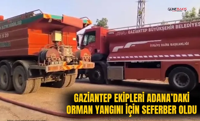 Gaziantep ekipleri Adana’daki orman yangını için seferber oldu