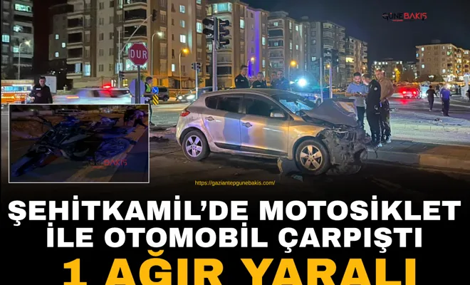 Şehitkamil’de motosiklet ile otomobil çarpıştı: 1 yaralı